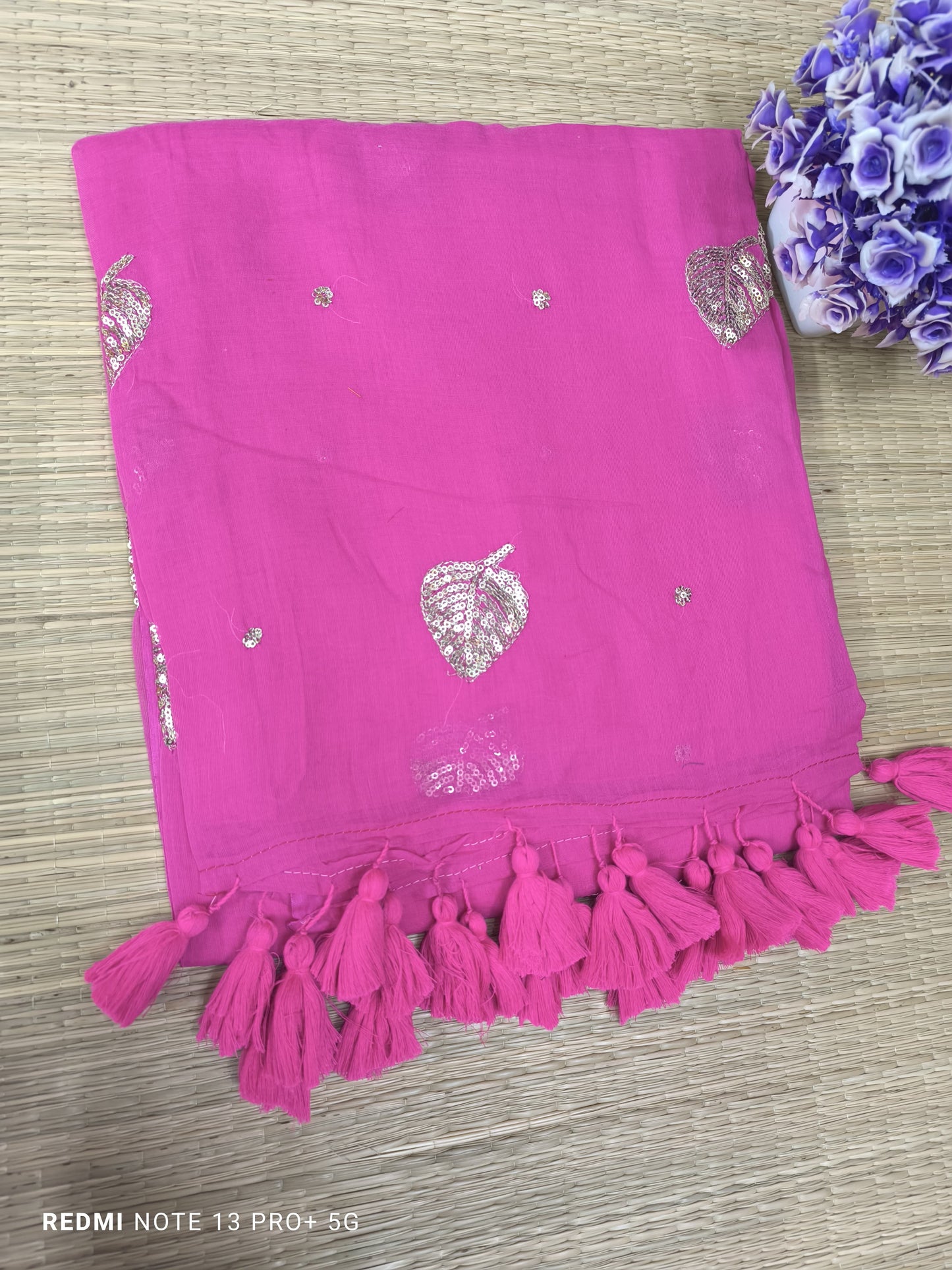 Kirti sequinned Mul Saree