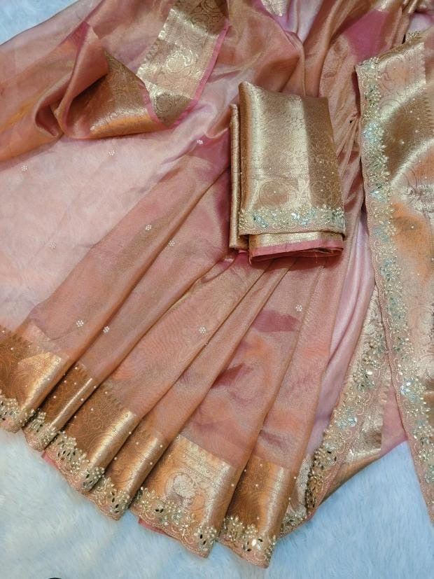 Reba Tissue Silk Saree (peach)