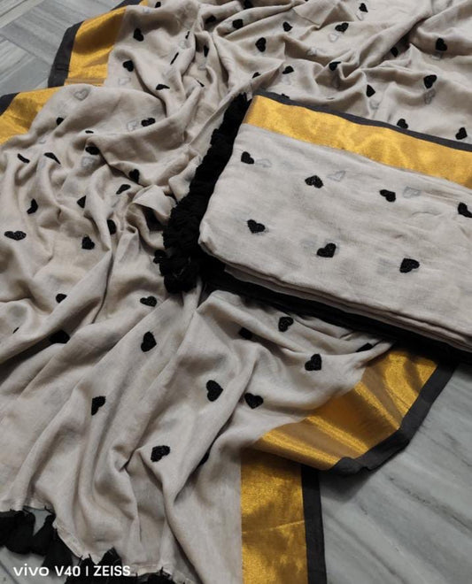 Grey Love Saree