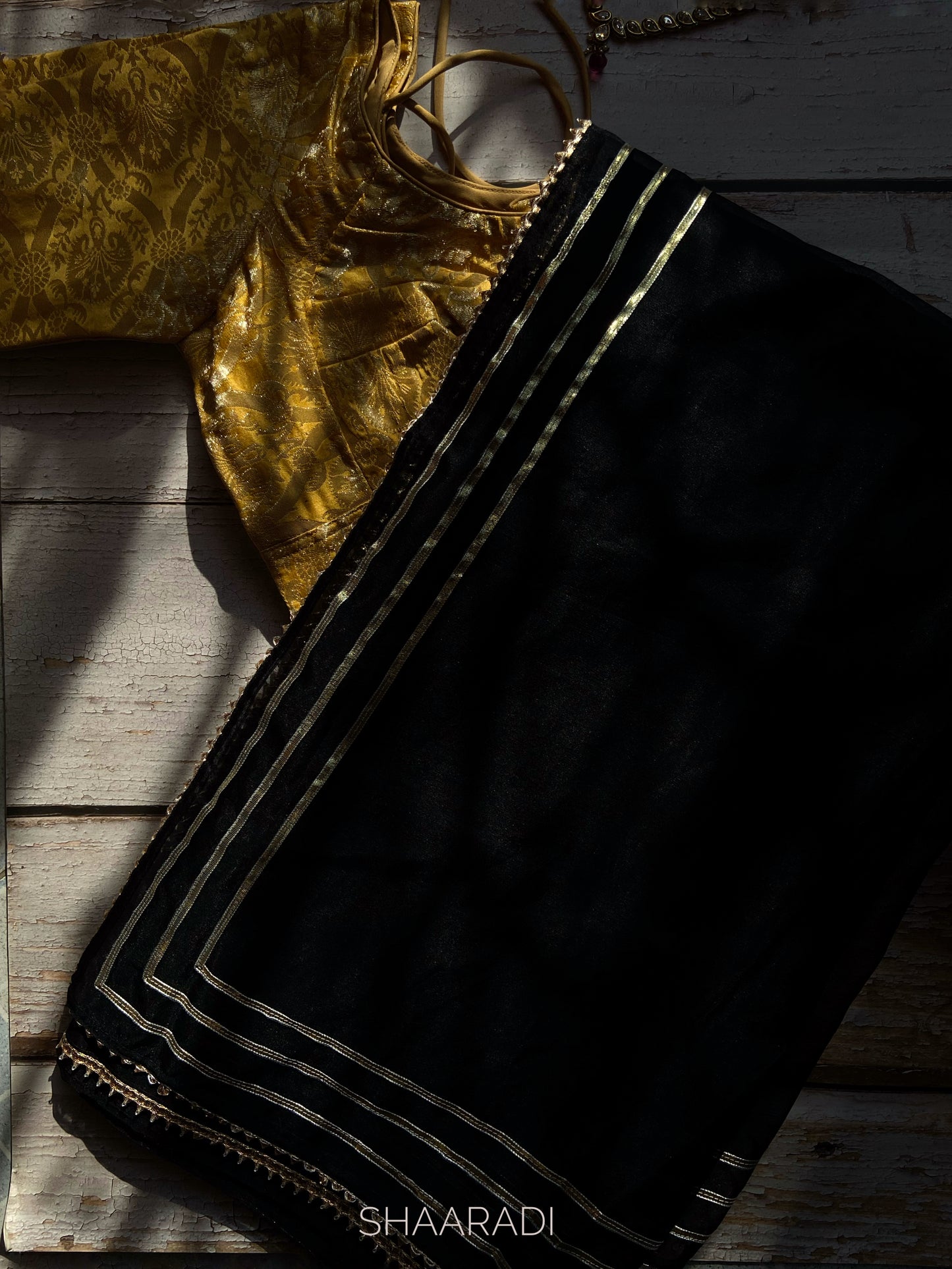 Sona black organza saree