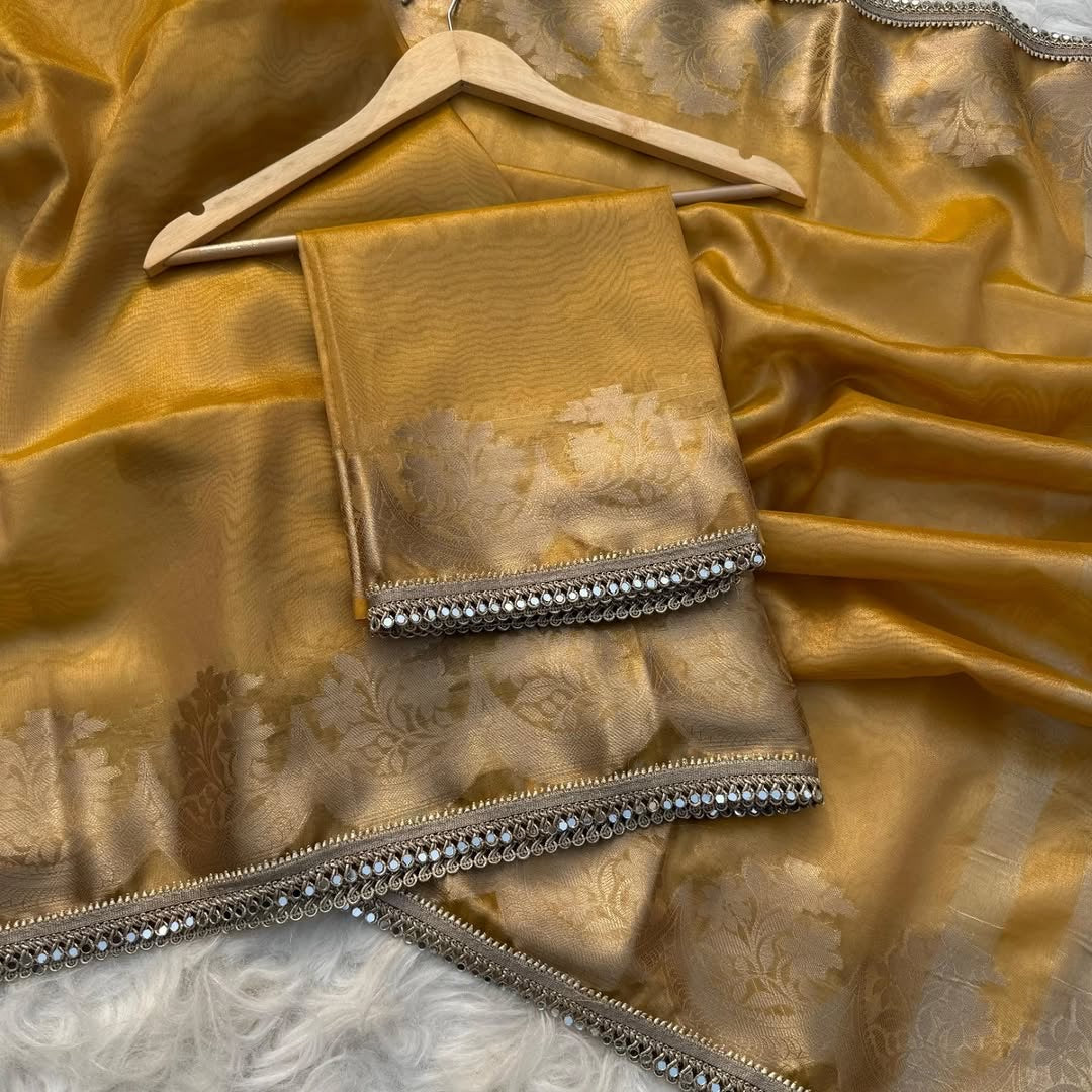 Rumani Silk Saree (mustard)