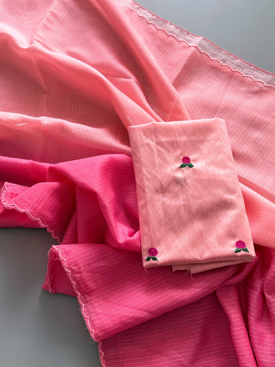 Peachy Rose Kota Saree
