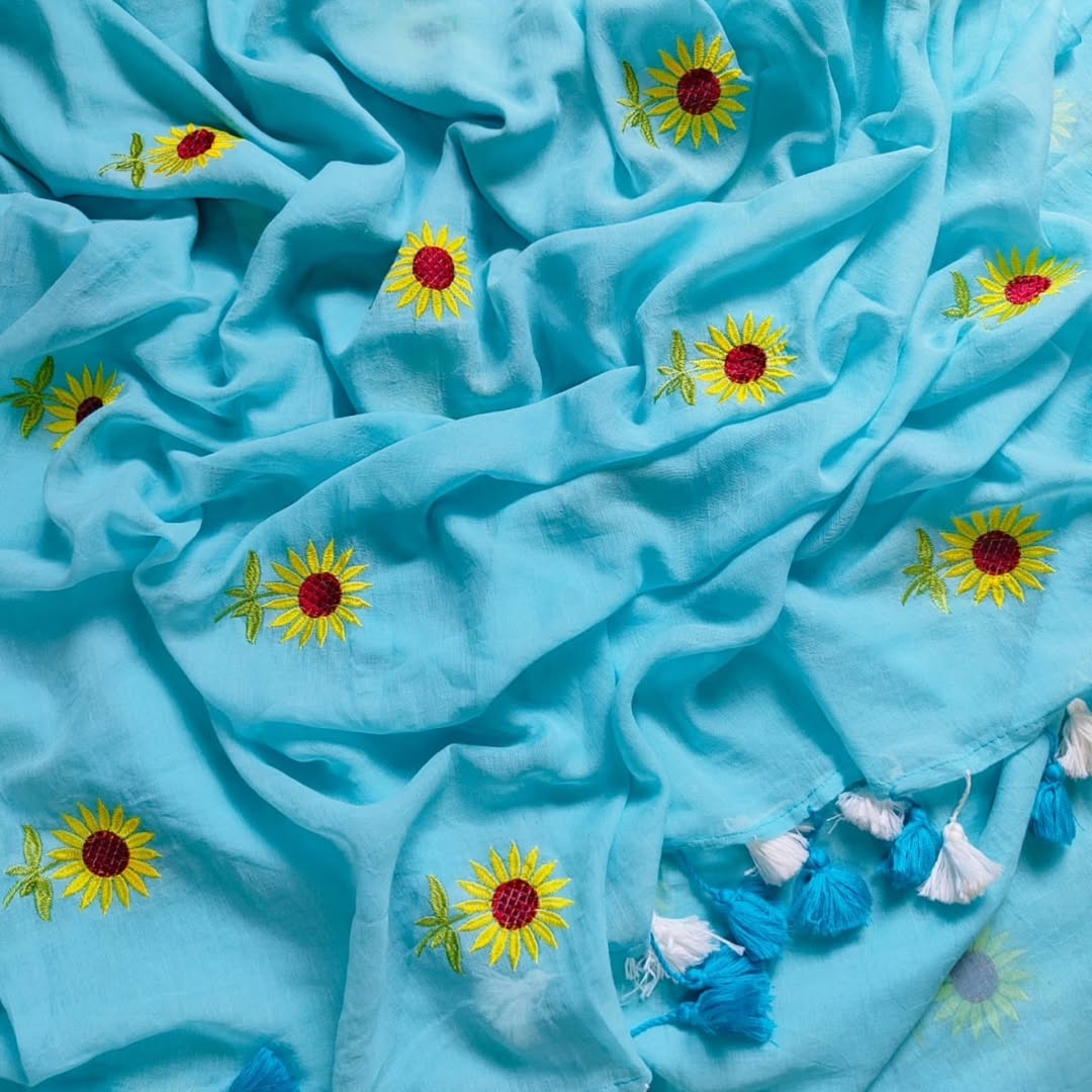 Sunflower Mul Saree