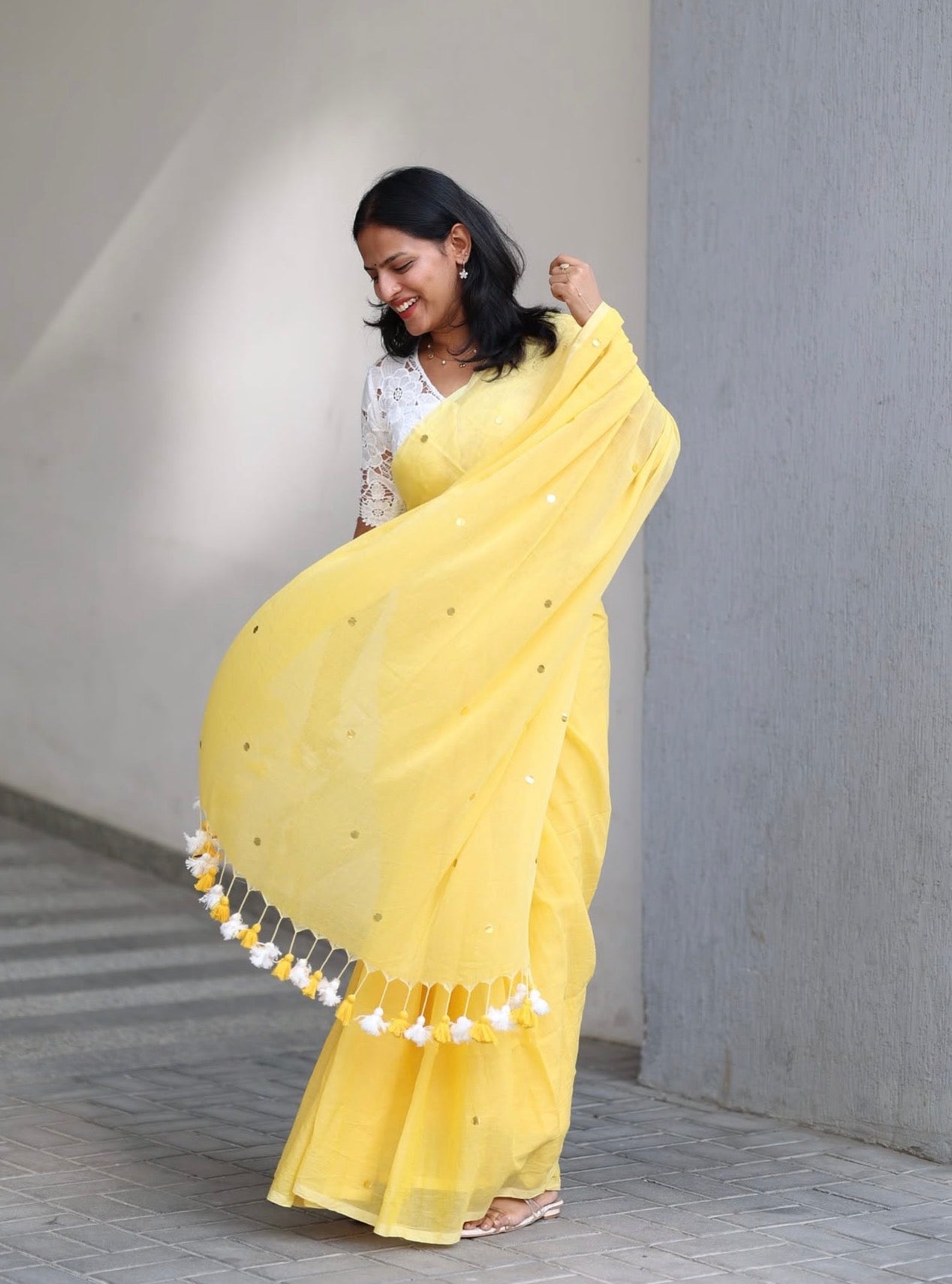 Rashmika Yellow Saree