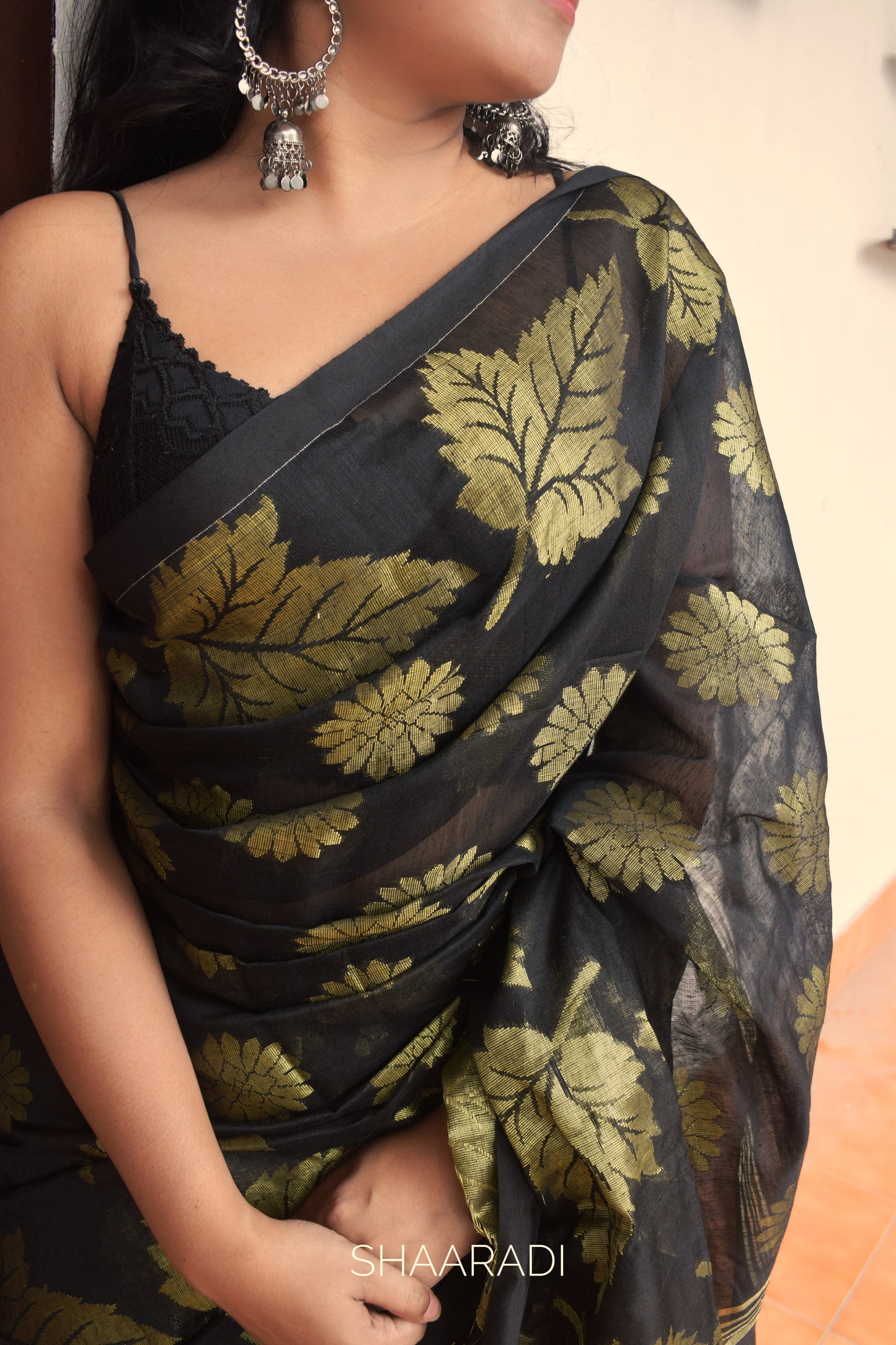 The Golden Flower Saree