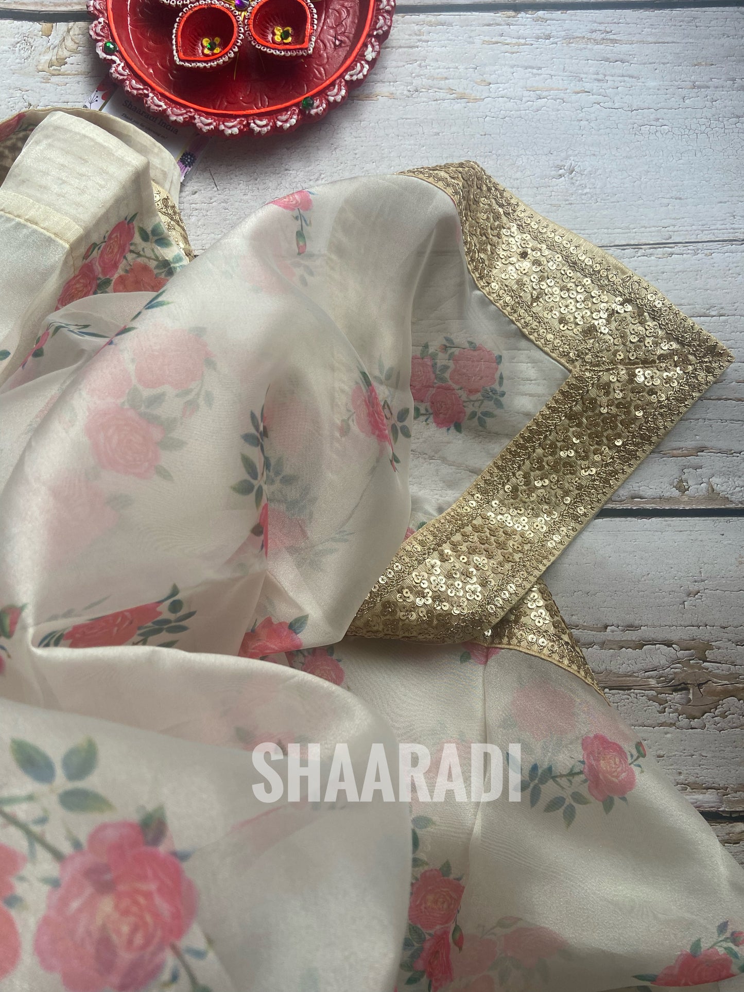 Floral Dreams Organza Saree