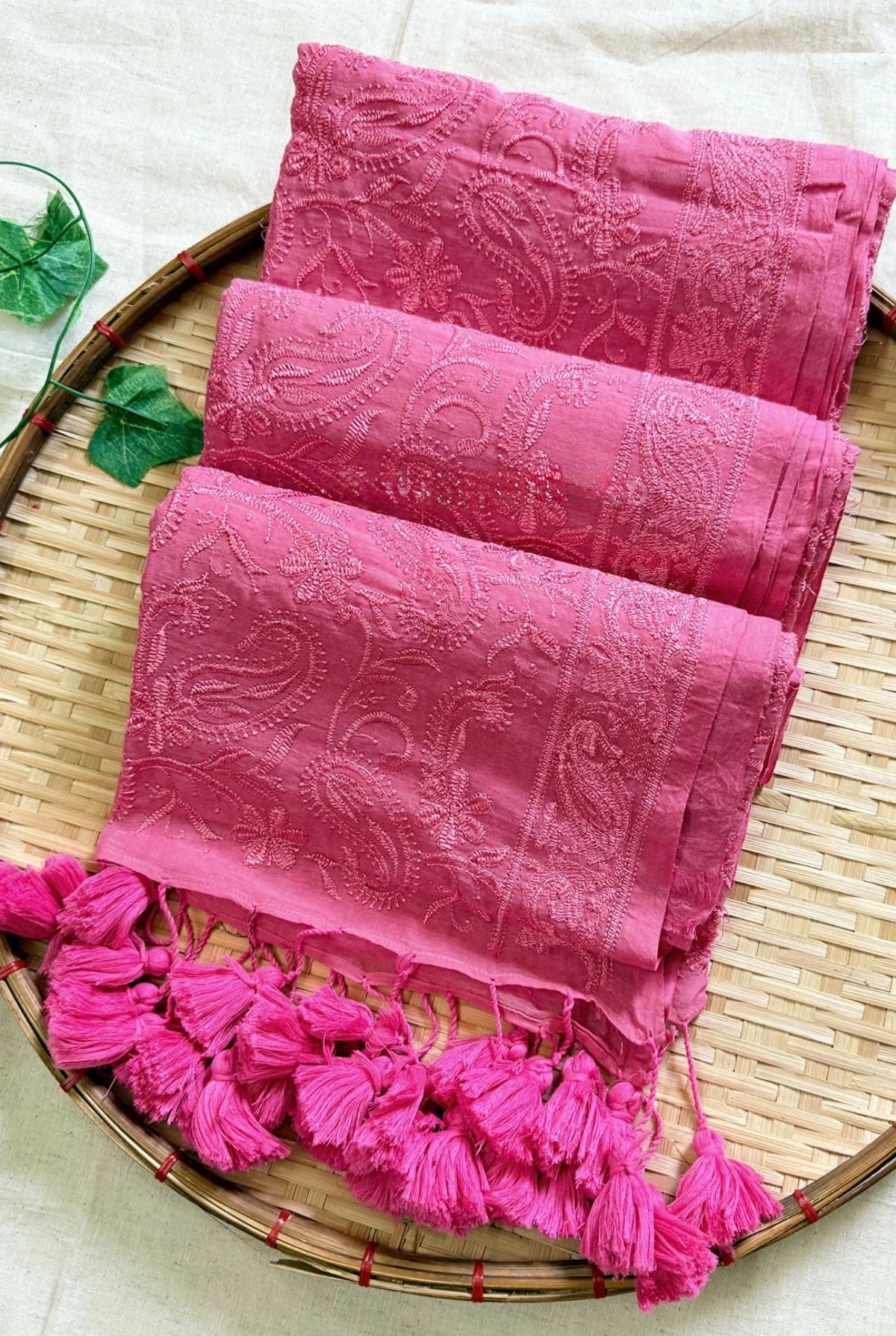 Netra Chikan Saree (pink)