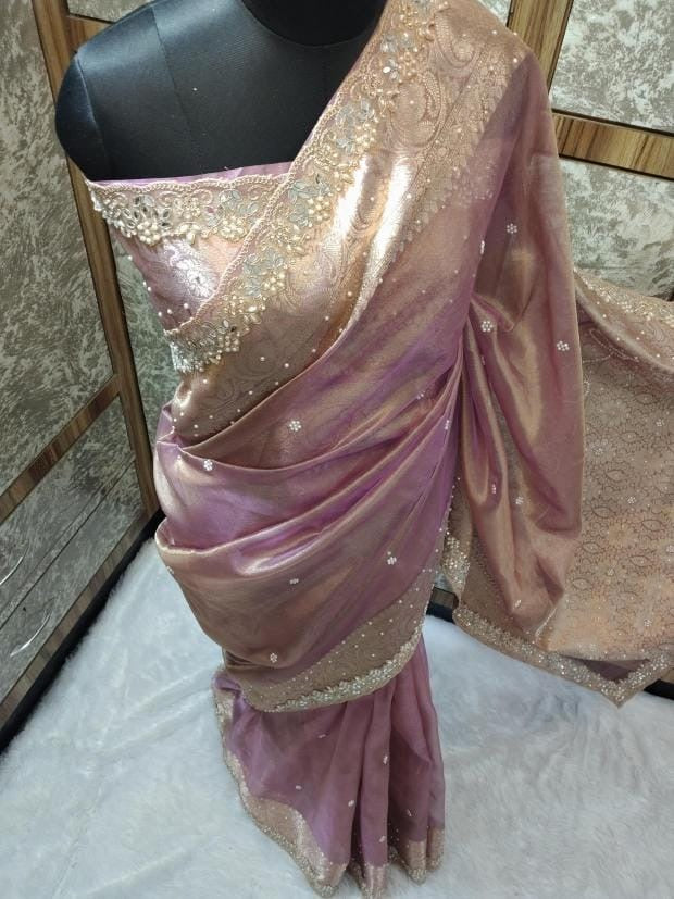 Reba Tissue Silk Saree (pink)