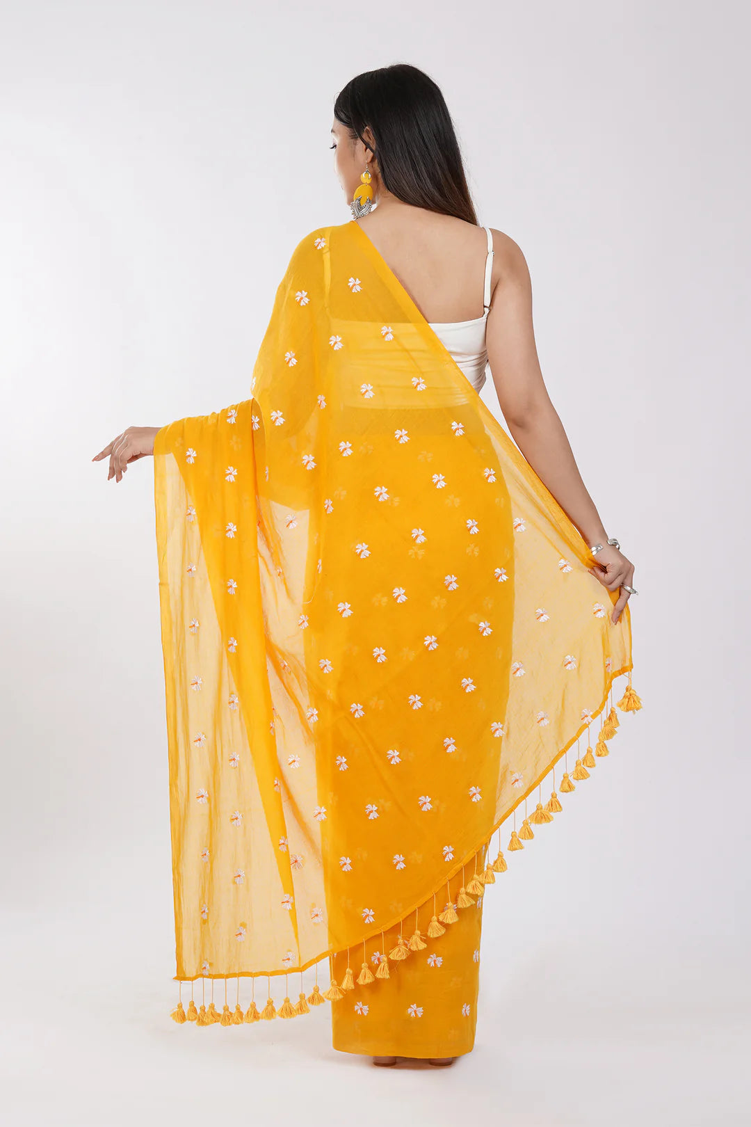 Parijat Yellow Saree