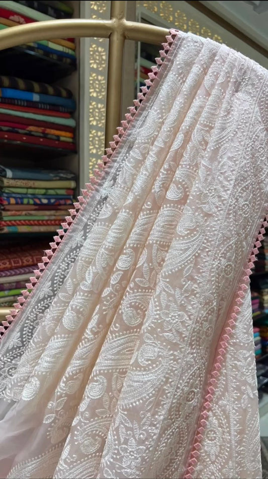 Chikan Organza Saree