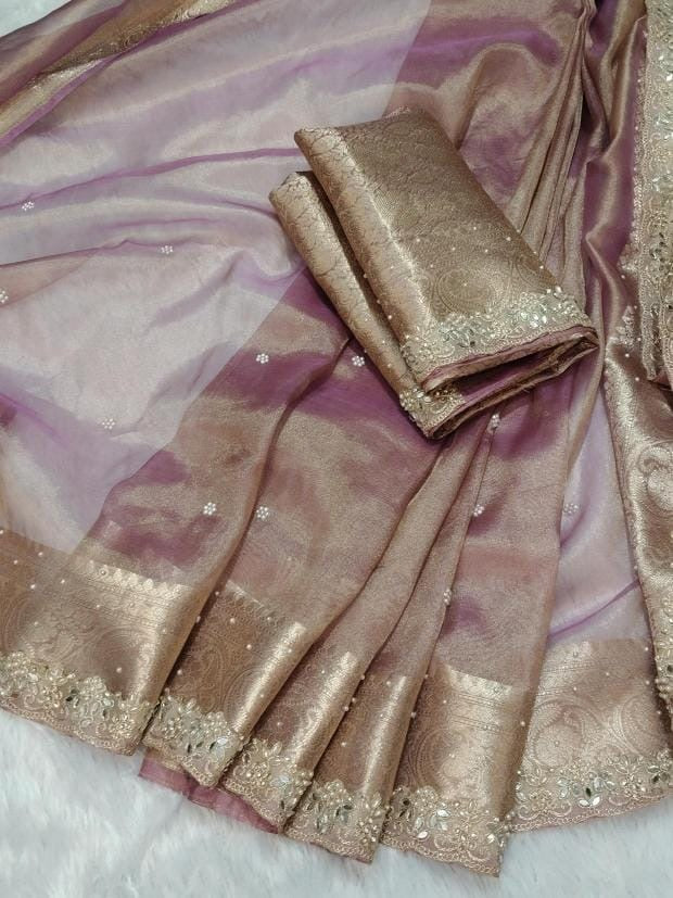 Reba Tissue Silk Saree (pink)