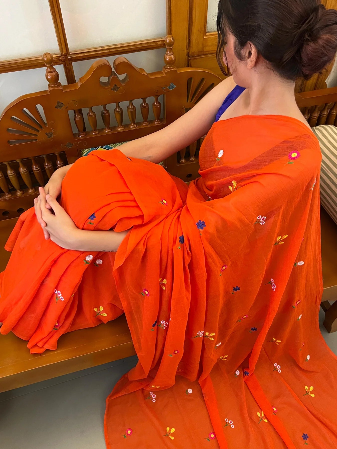 Wildflower Saree (Orange)