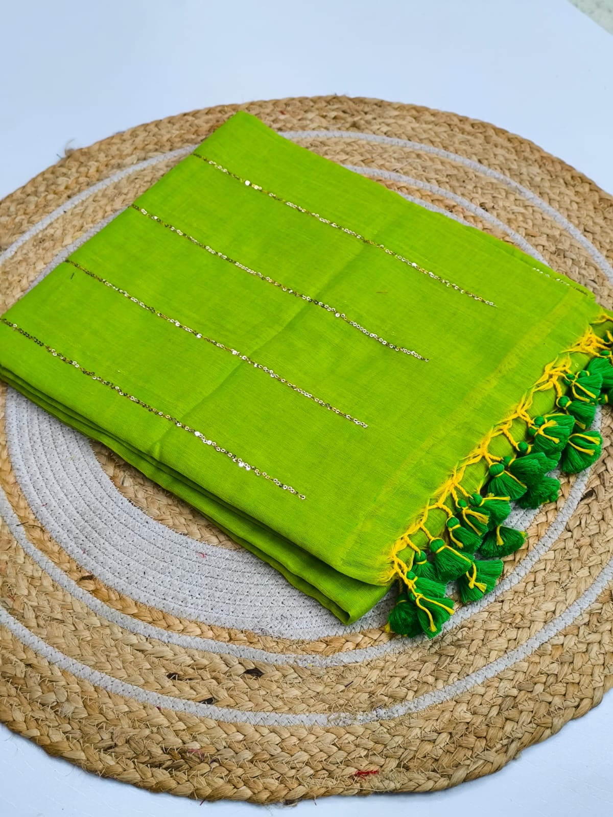 Sequinned Mul Saree