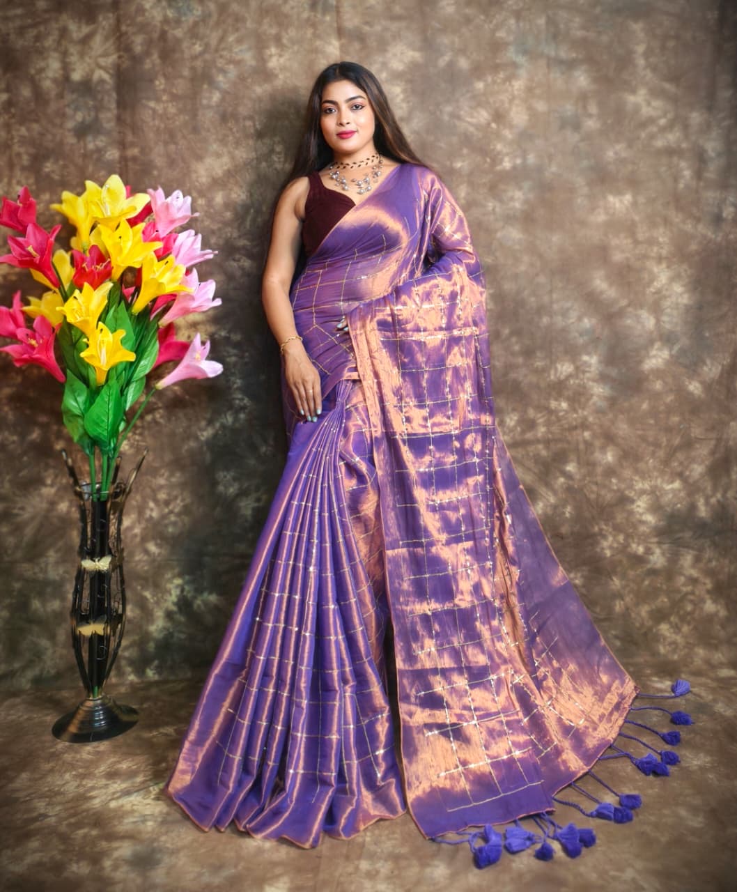 Sequinned Tissue Saree