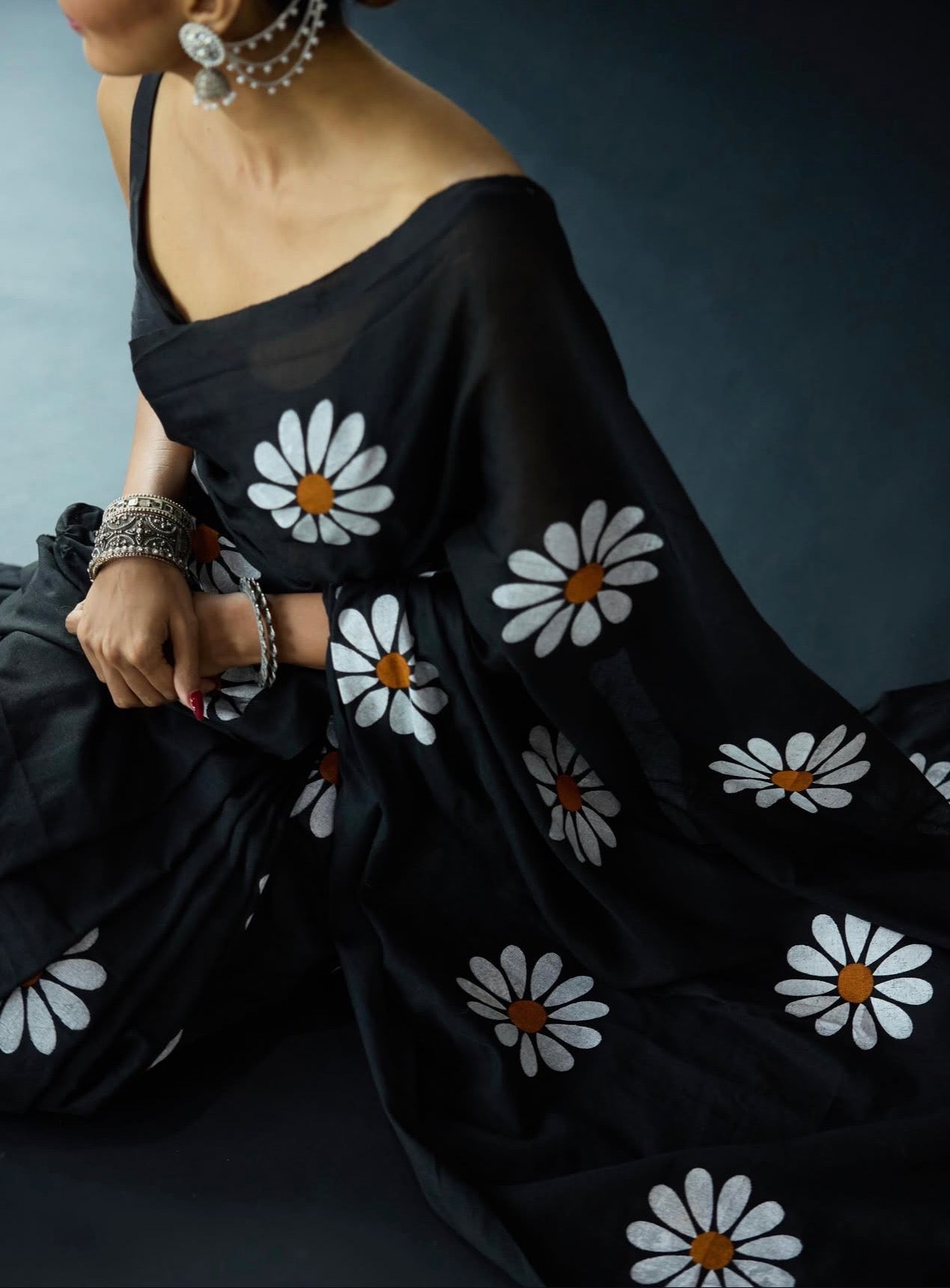 Jasmine Black Saree
