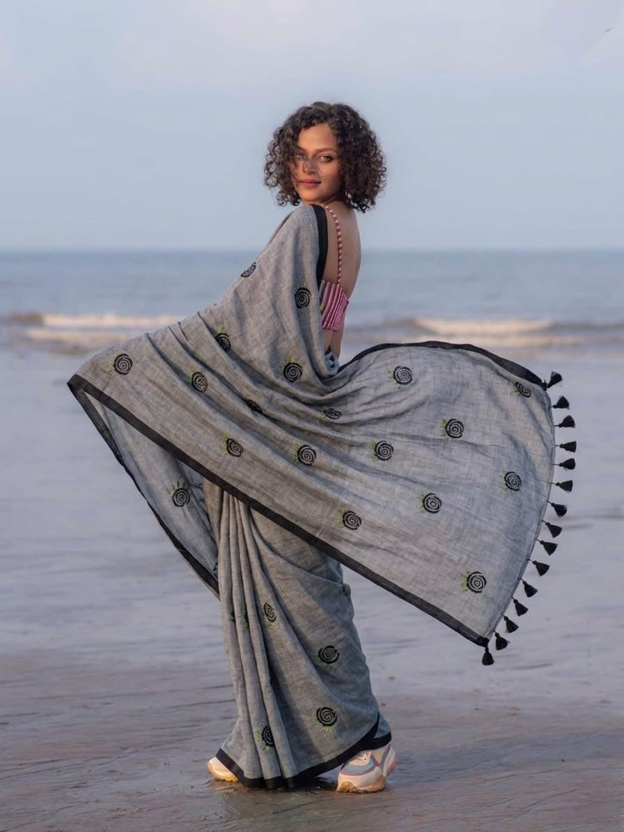Rose mul Saree