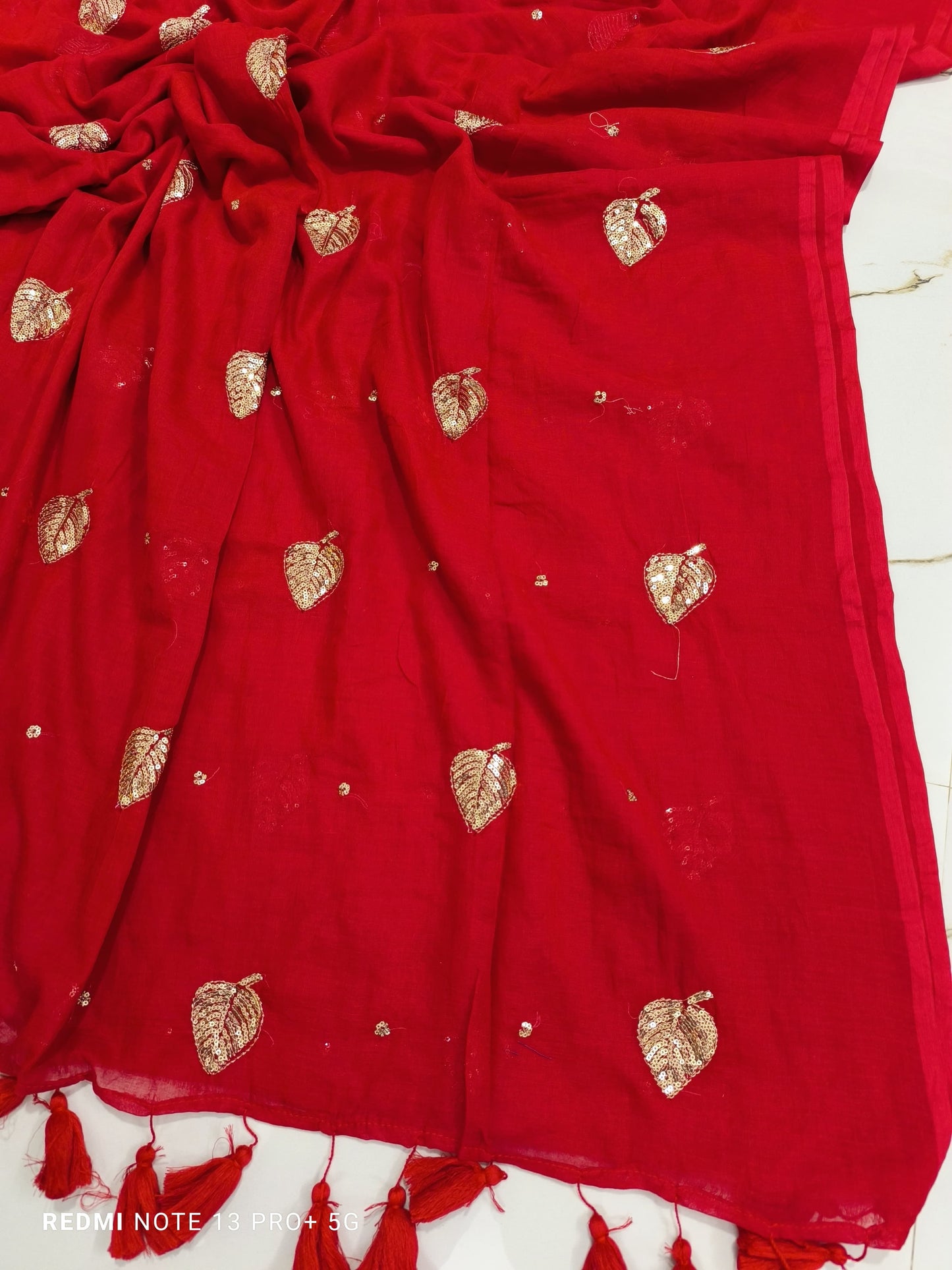 Kirti sequinned Mul Saree