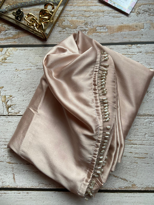 Rose Gold Satin Saree