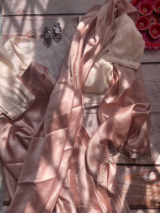 Pre-Draped Rosa Satin Saree