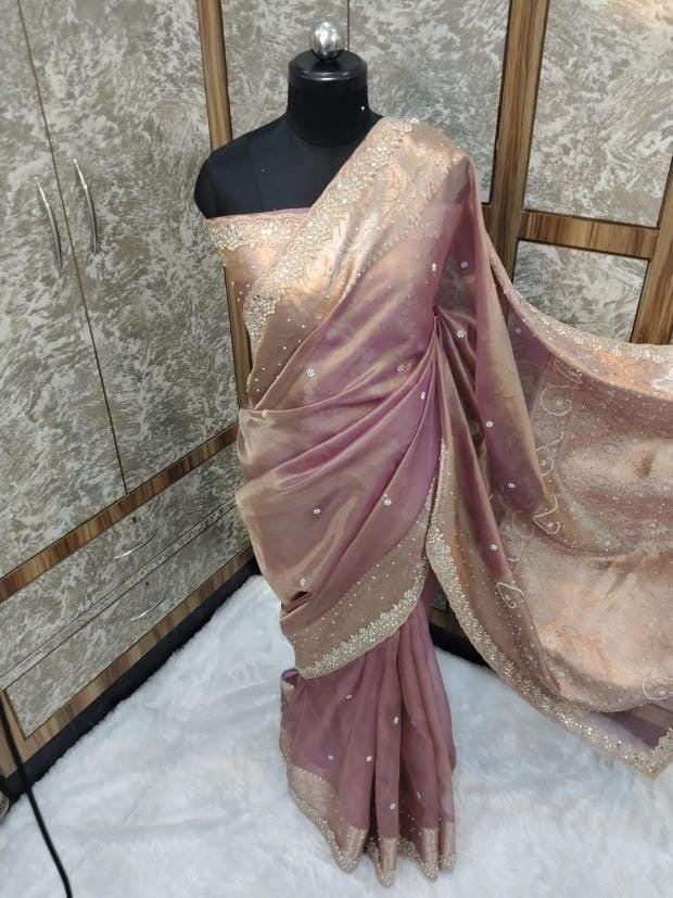 Reba Tissue Silk Saree (pink)