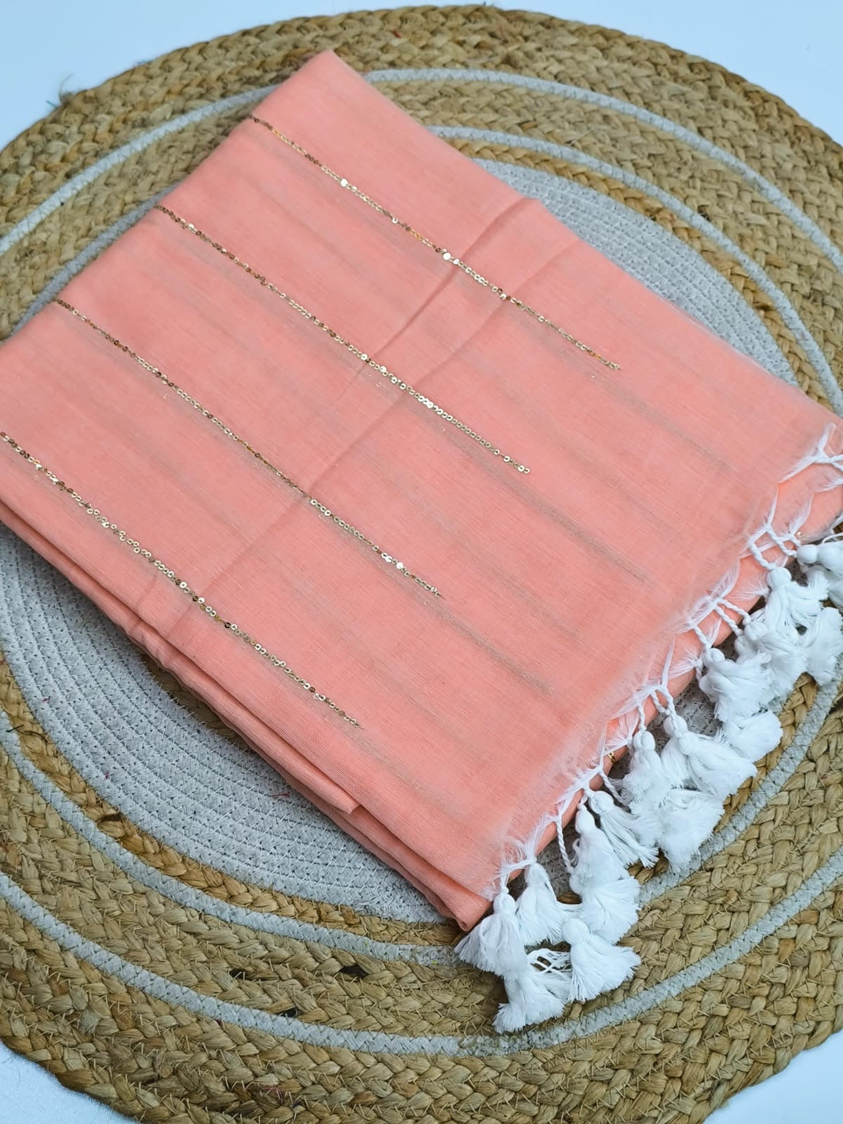 Sequinned Mul Saree