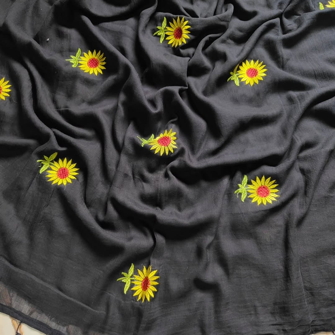 Sunflower Mul Saree