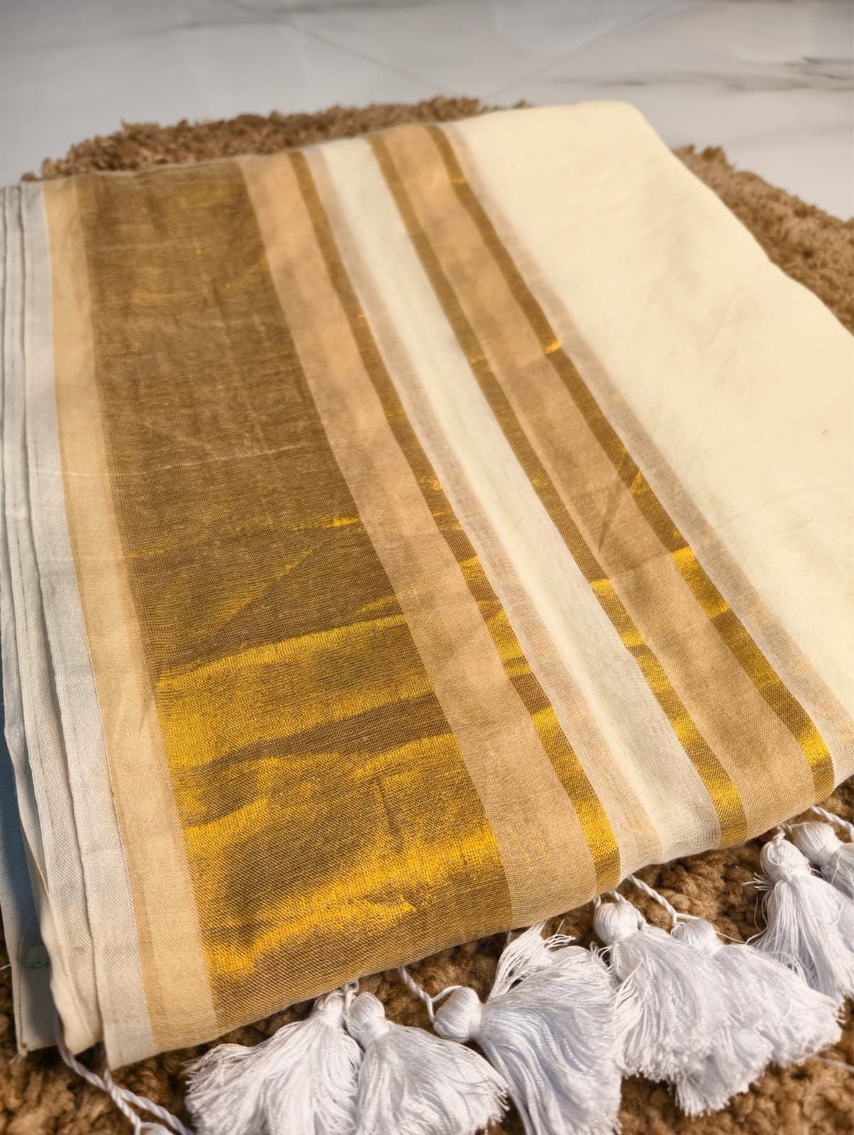 Rutvi Mul Saree (Ivory)