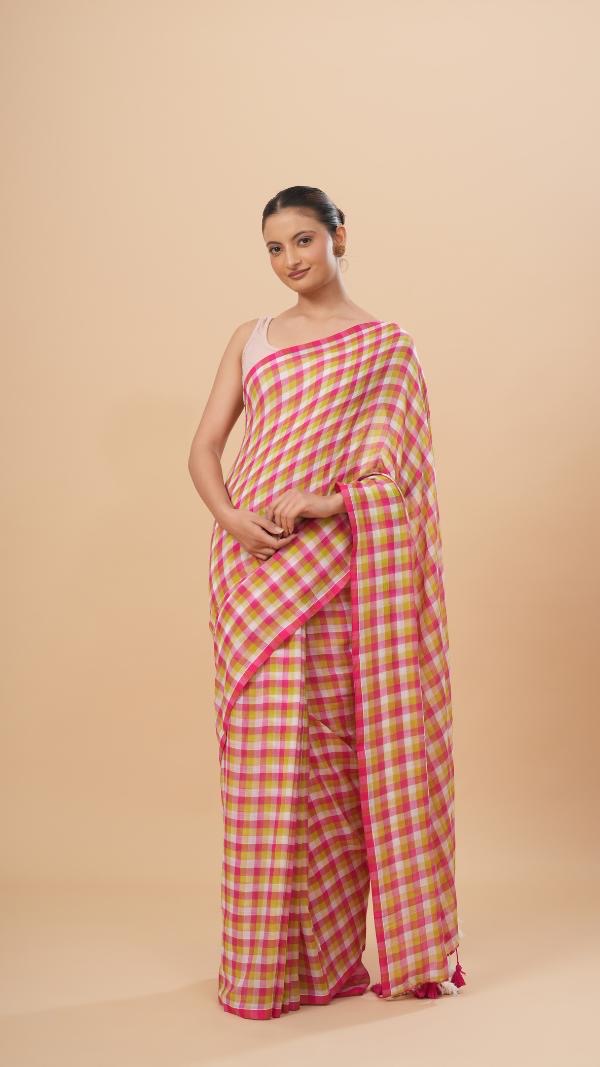 Netra Checked Mul Saree