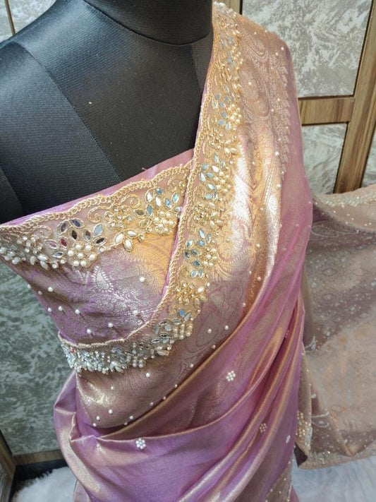 Reba Tissue Silk Saree (pink)