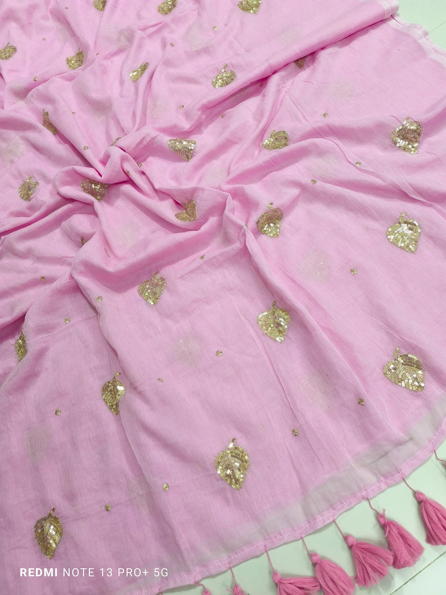 Kirti sequinned Mul Saree
