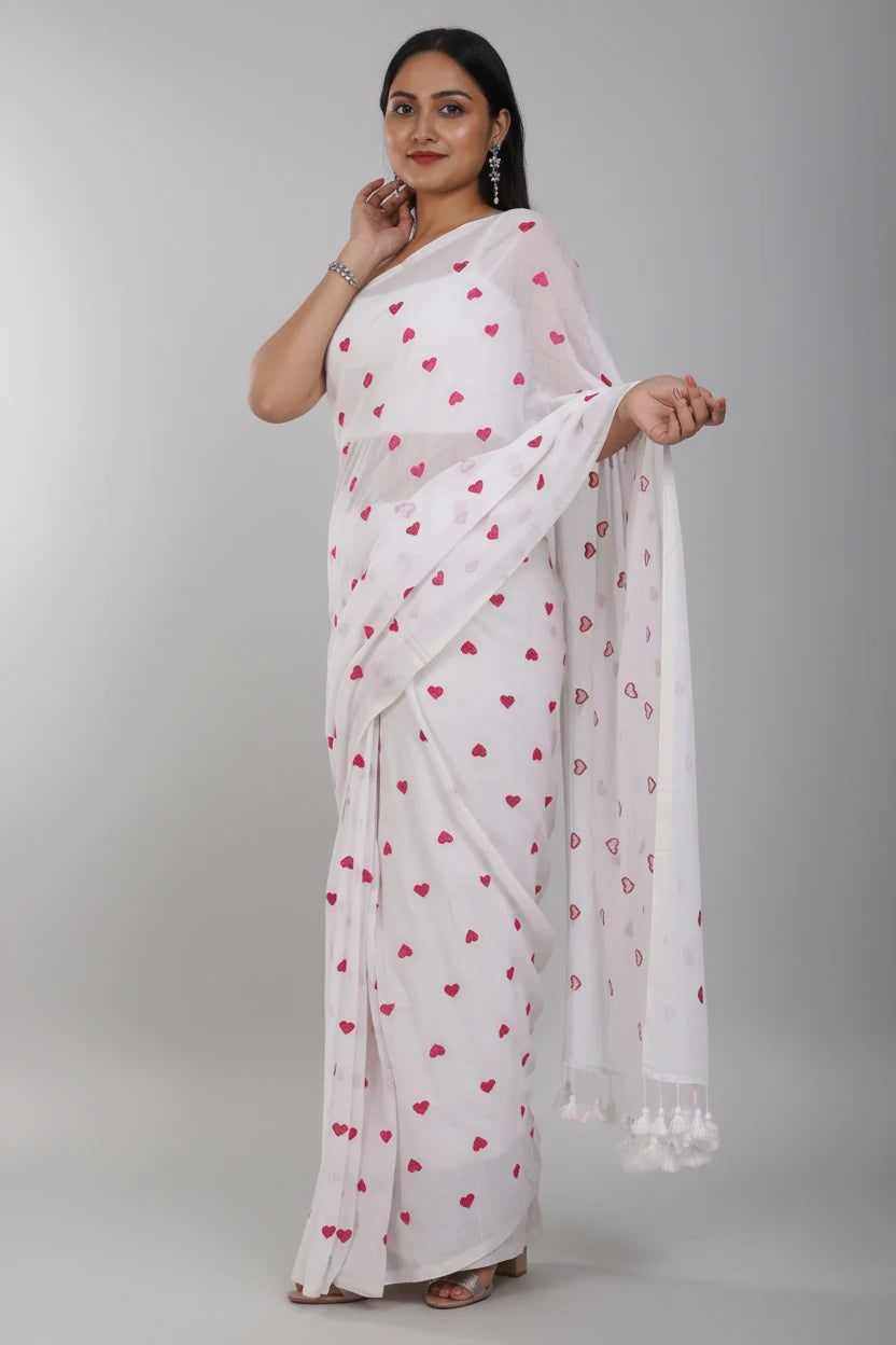 Red Heart Saree