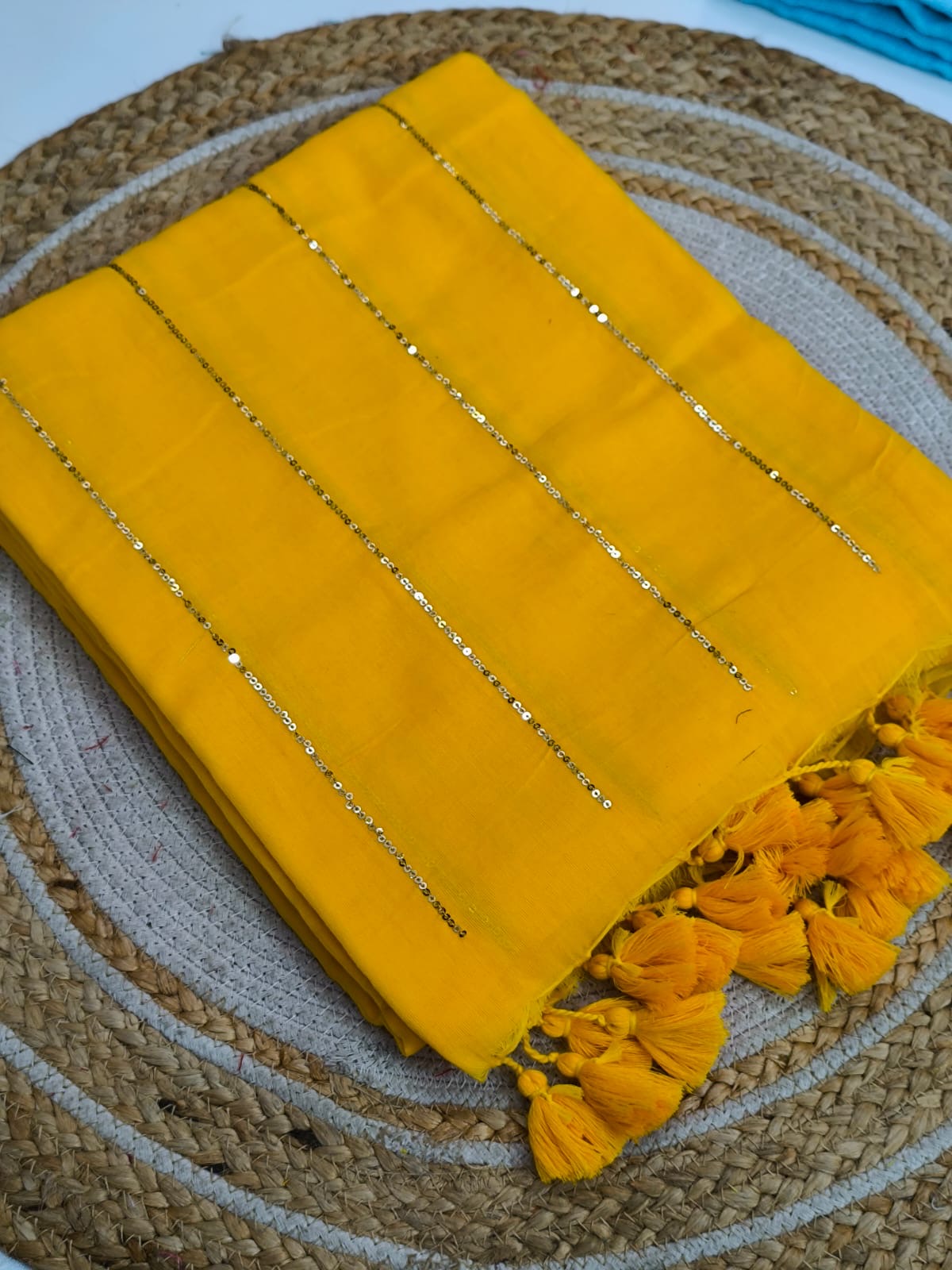 Sequinned Mul Saree