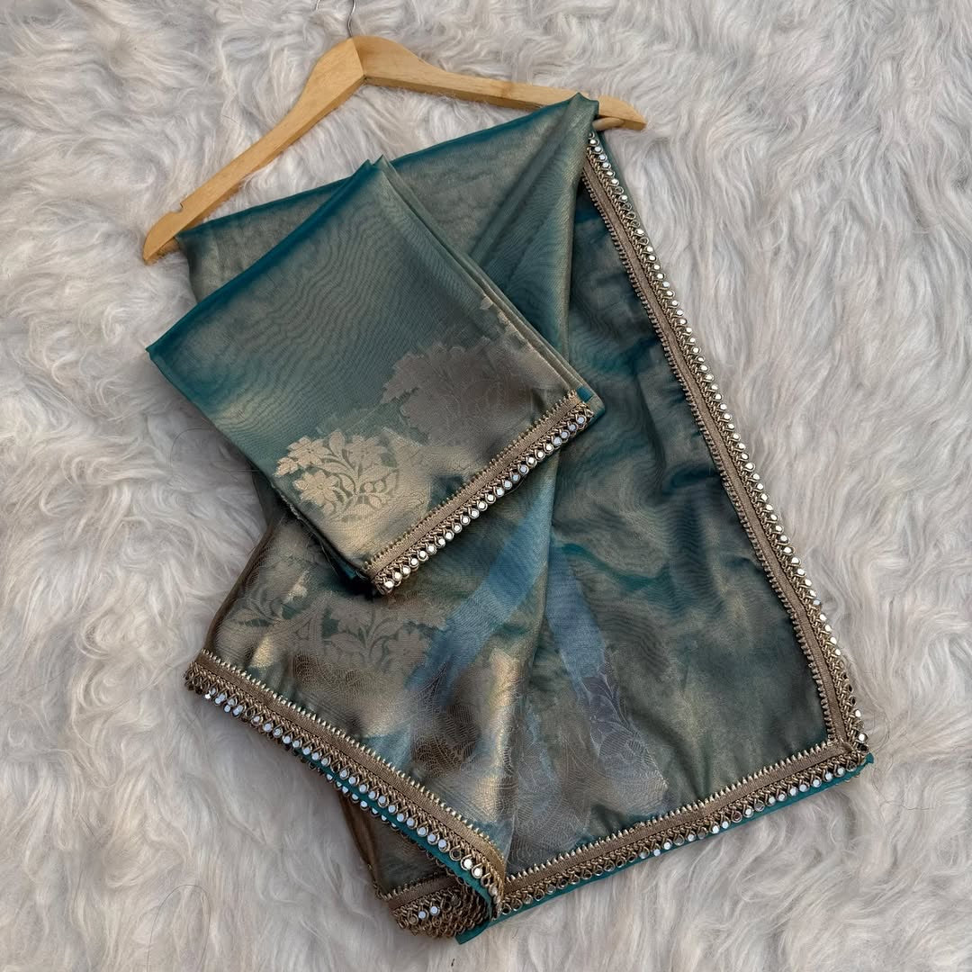 Rumani Silk Saree (sky)