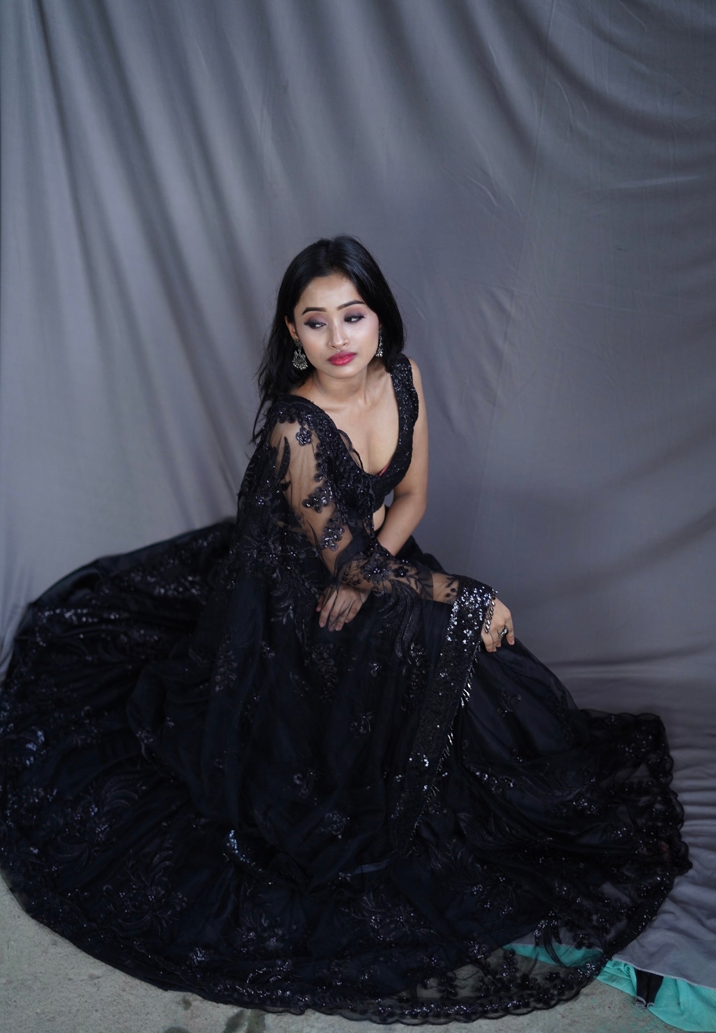 Black Dahlia Lehenga Choli Set