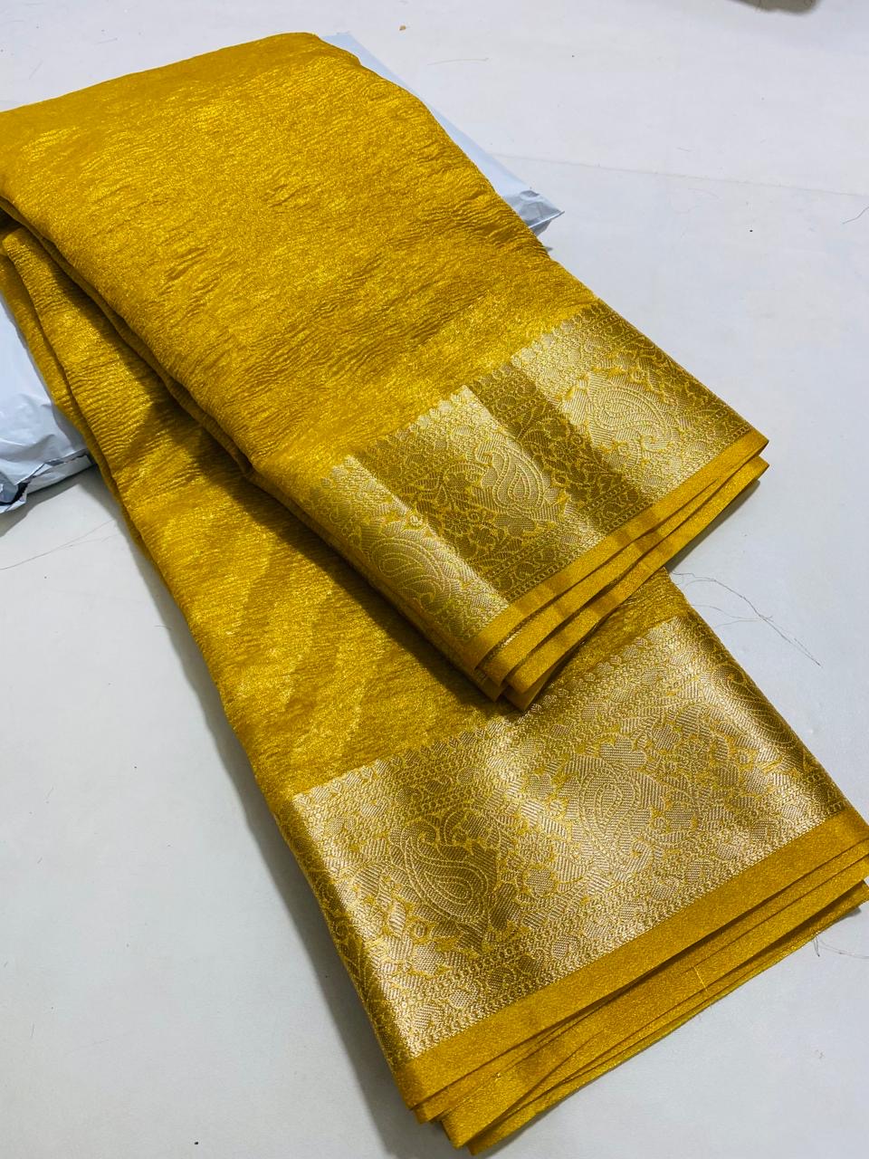 Swarn crush tissue silk saree