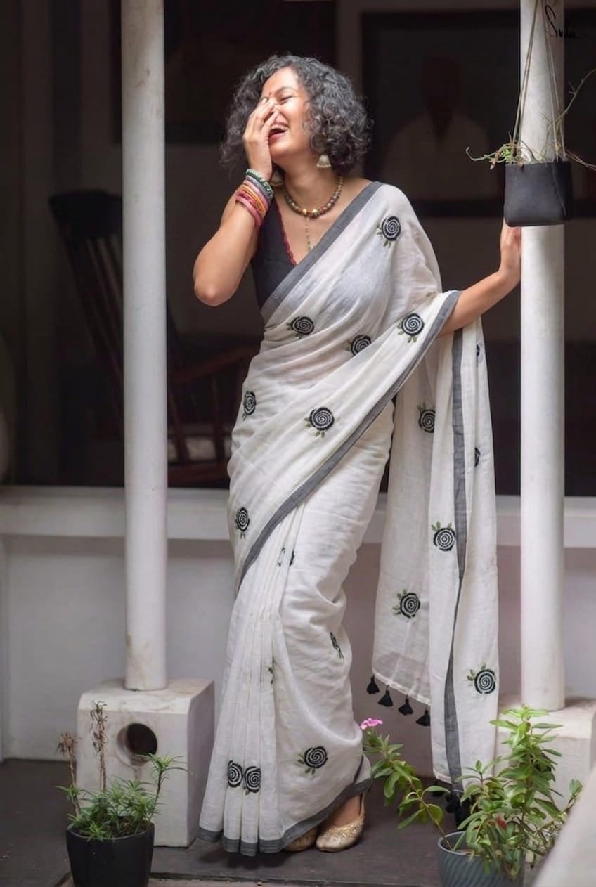 Rose mul Saree