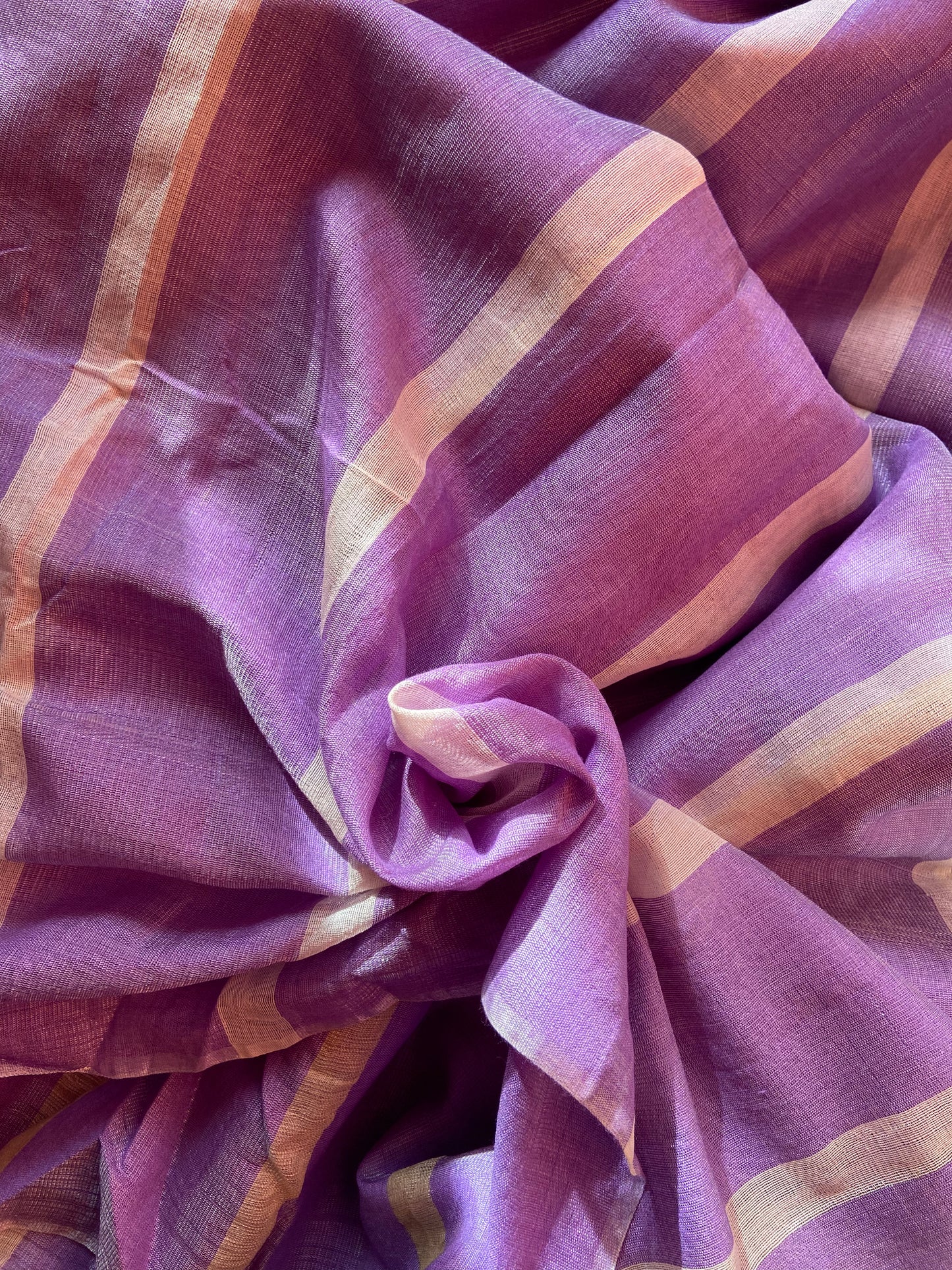 Lavender Ghicha Linen Saree