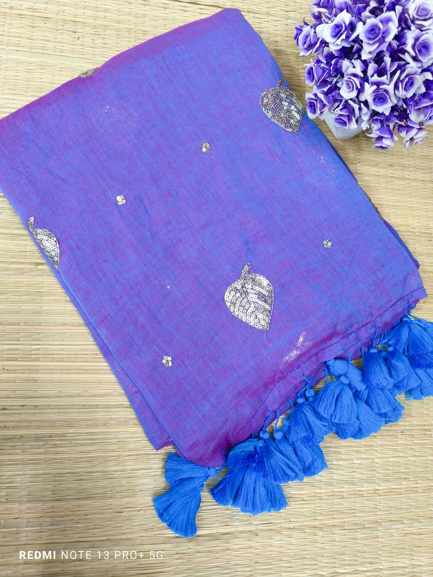Kirti sequinned Mul Saree