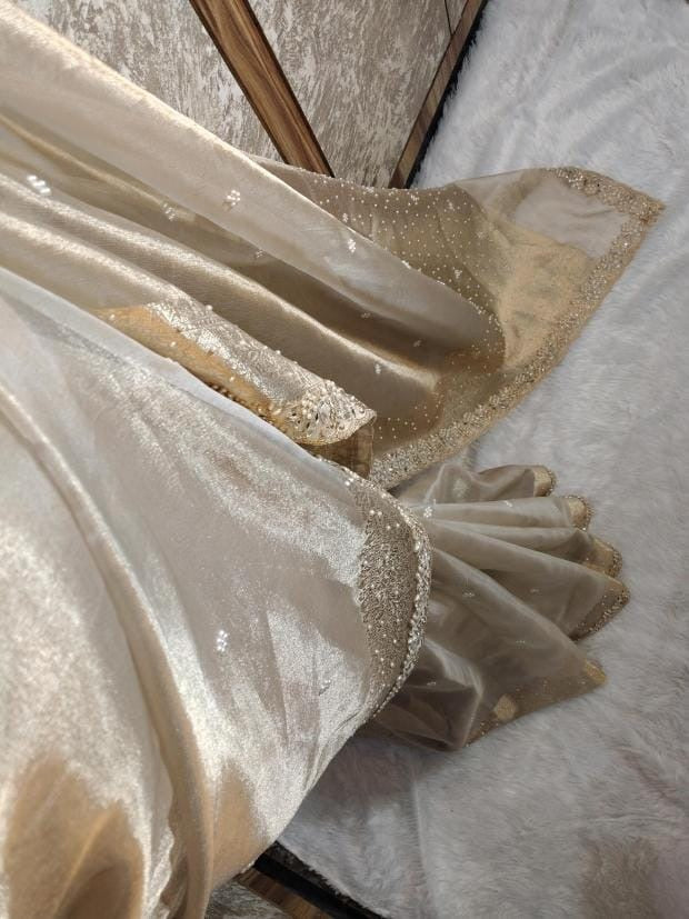 Reba Tissue Silk Saree (Beige)