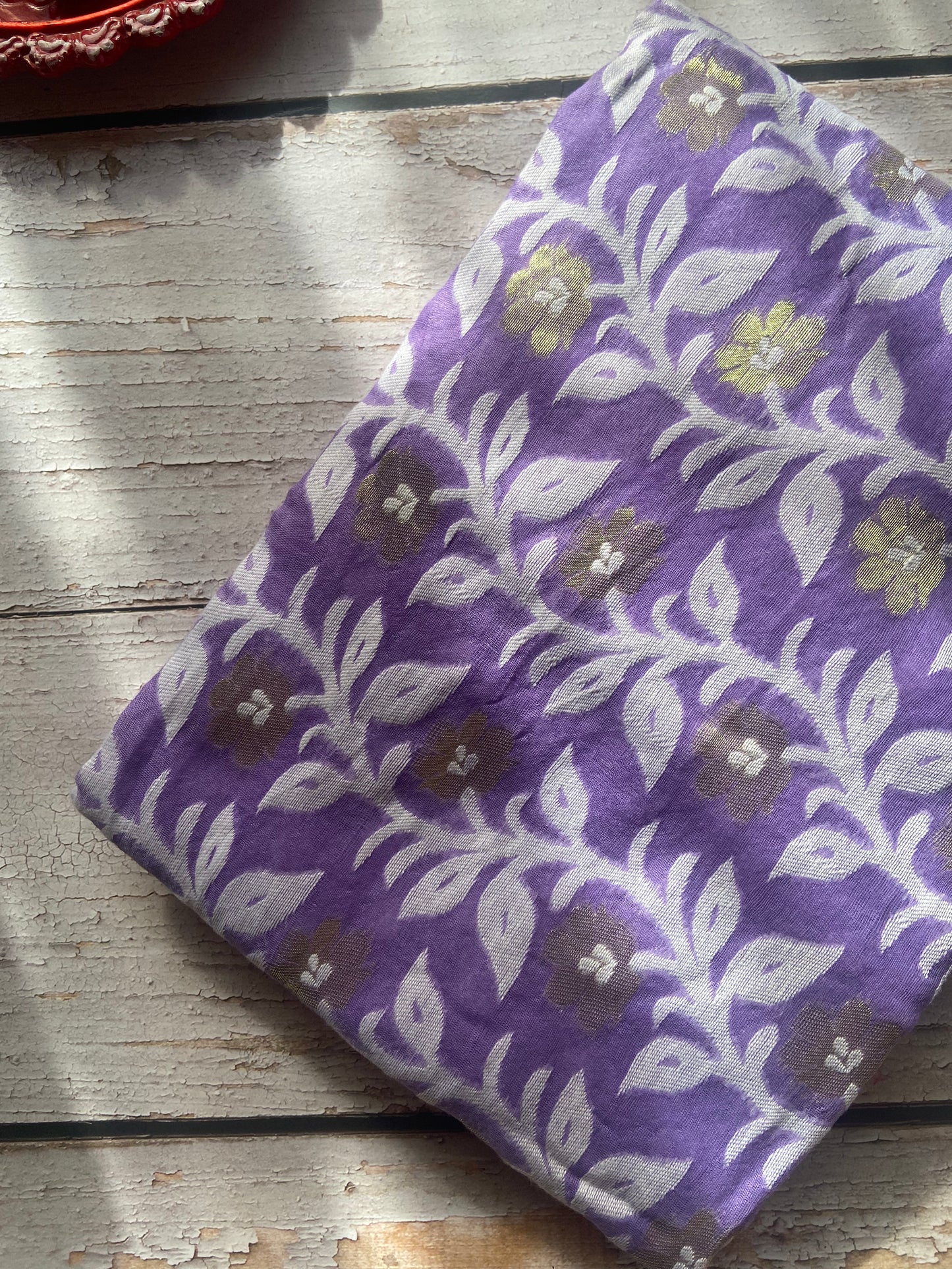 Lilac Jamdani Saree