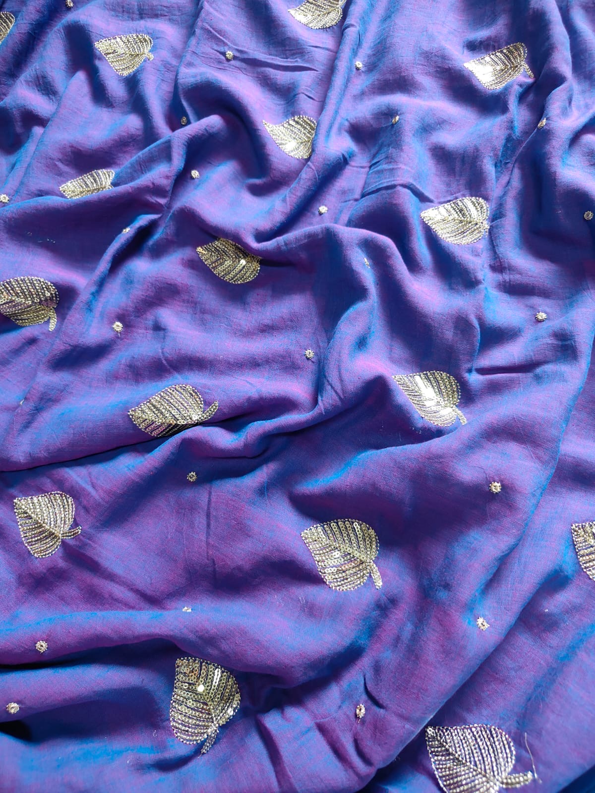 Kirti sequinned Mul Saree