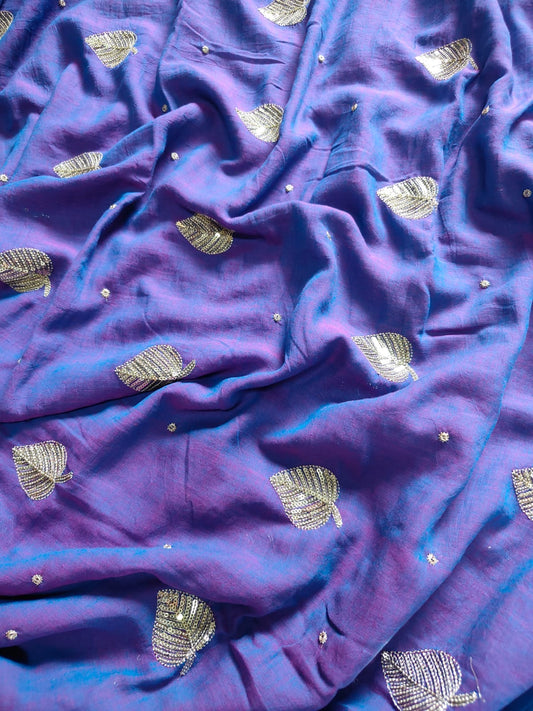Kalka Sequinned Mul Saree