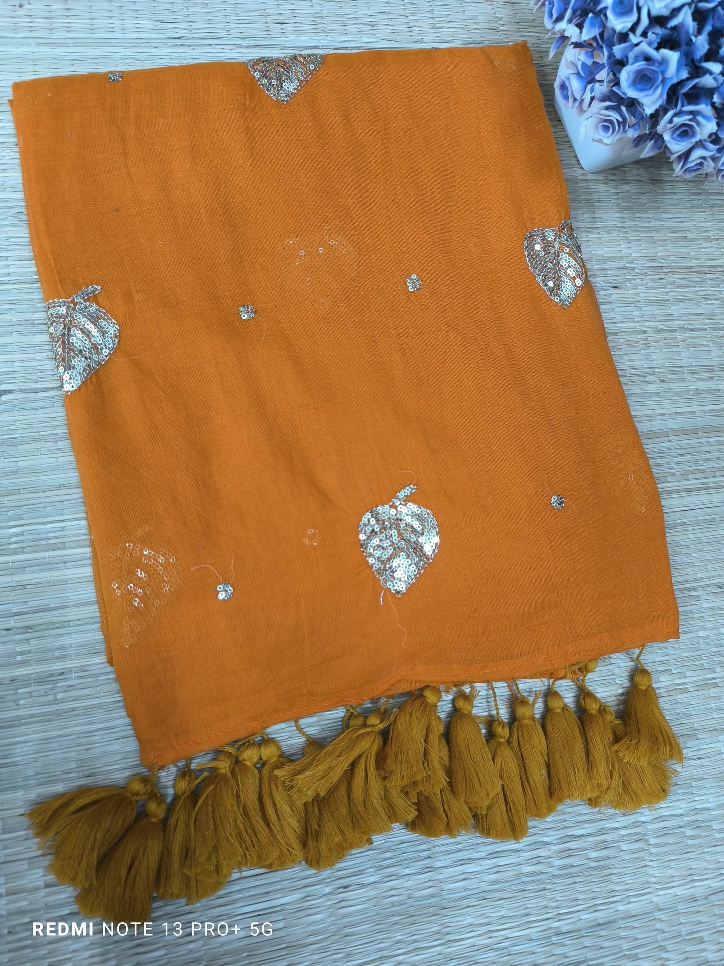 Kirti sequinned Mul Saree