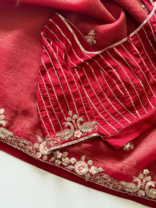 Naveli Red  Saree