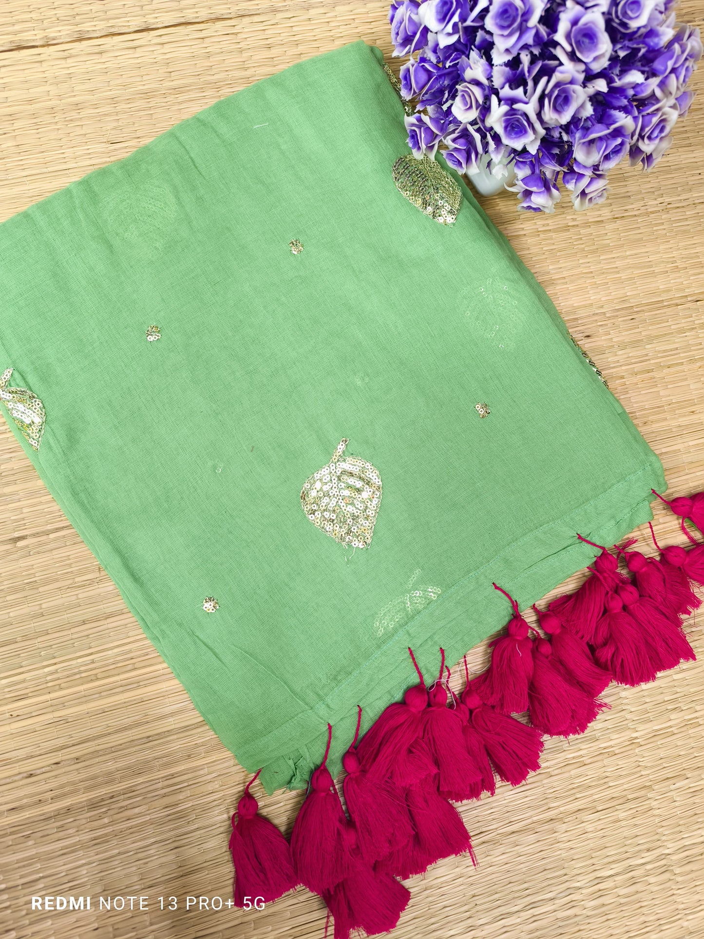 Kirti sequinned Mul Saree