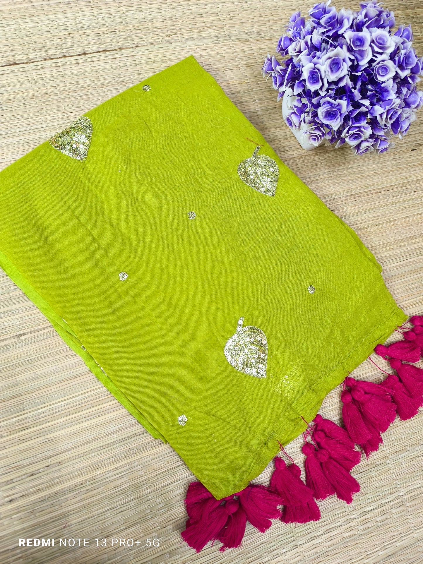Kirti sequinned Mul Saree
