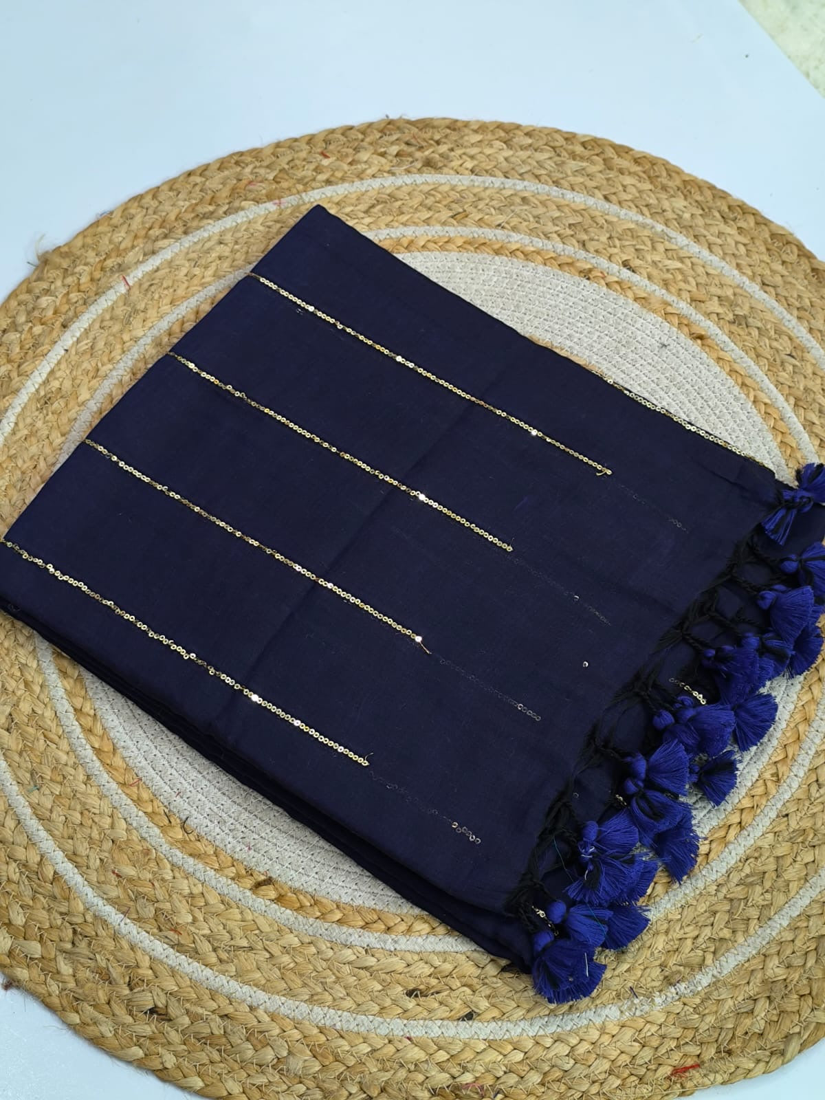 Sequinned Mul Saree