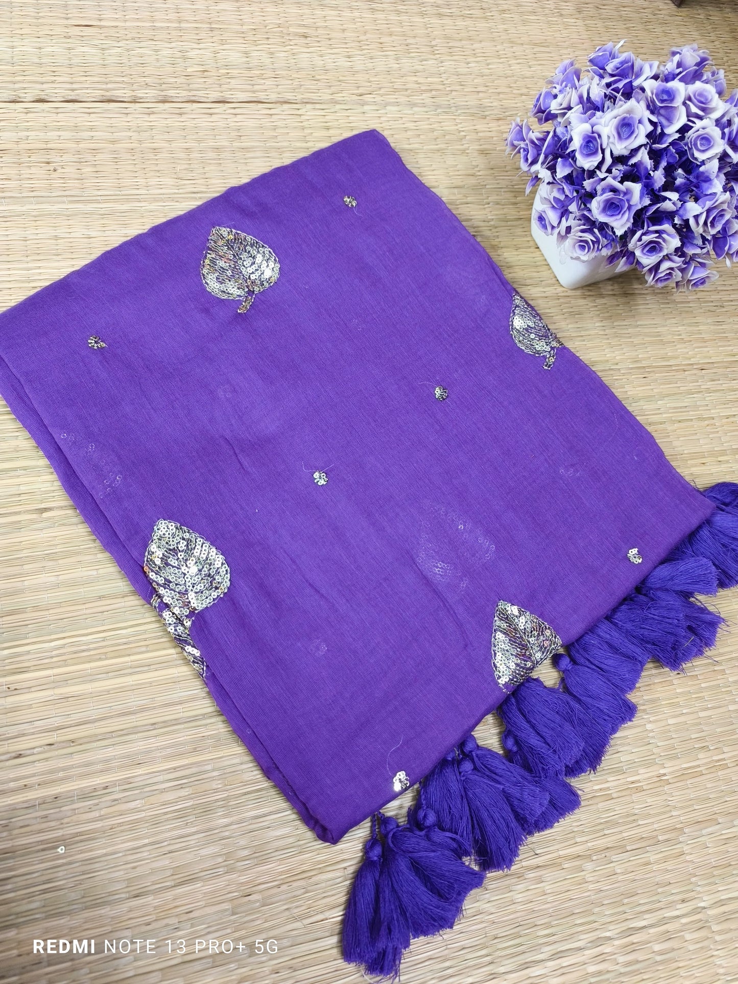 Kirti sequinned Mul Saree