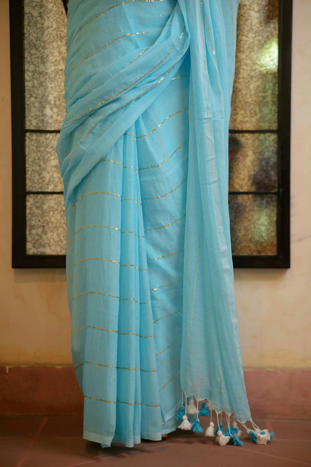 Sequinned Mul Saree