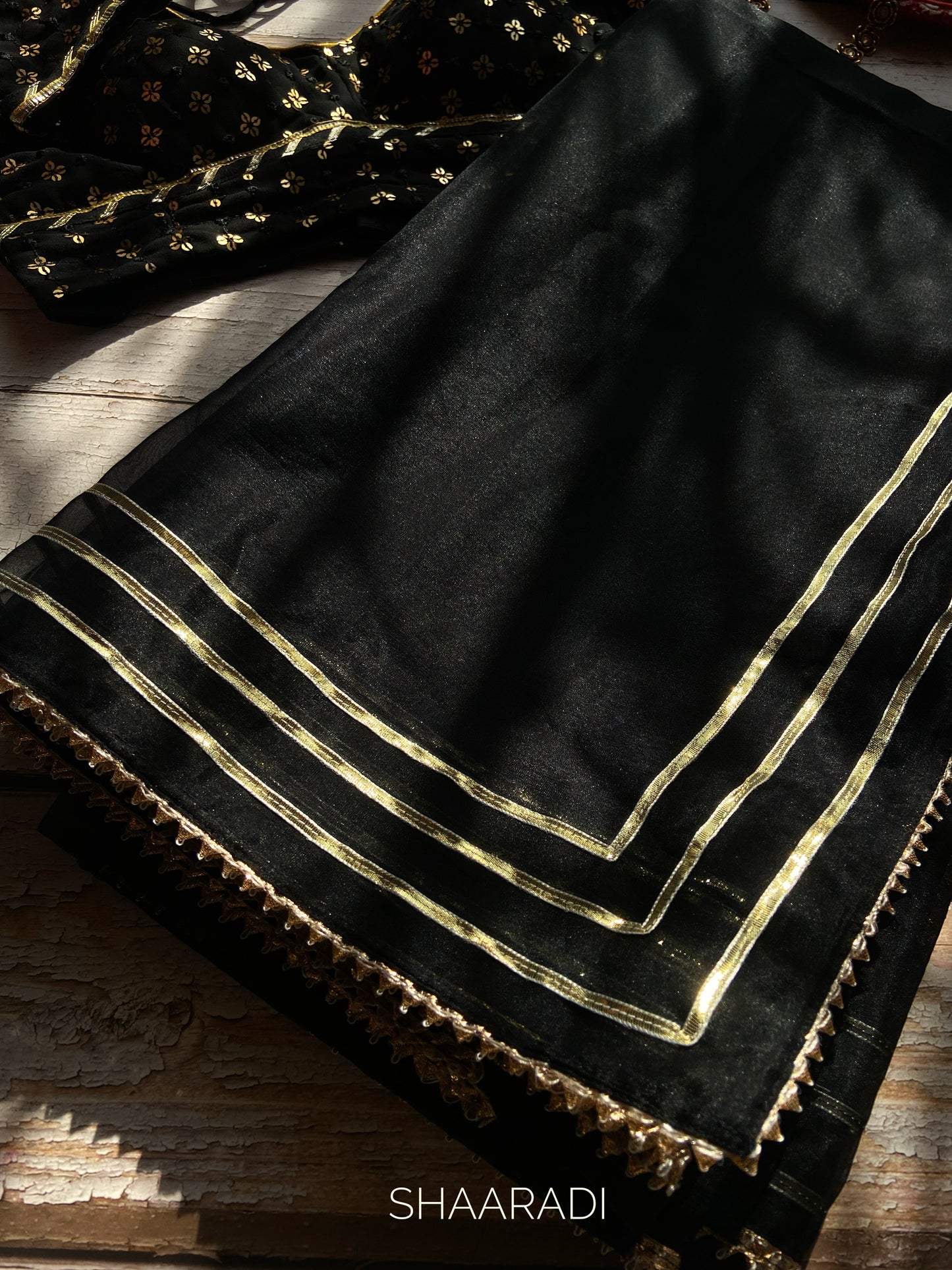 Sona black organza saree